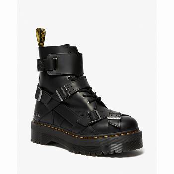 Dr Martens Jadon Strap Kožené - Cierne Cizmy na Platforme Damske, DR0353